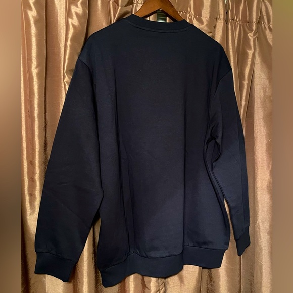 NWT• ADIDAS Big Logo Crew Neck Long Sleeve Sweatshirt.”Legend Ink” Blue, Size:XL - Picture 10 of 11